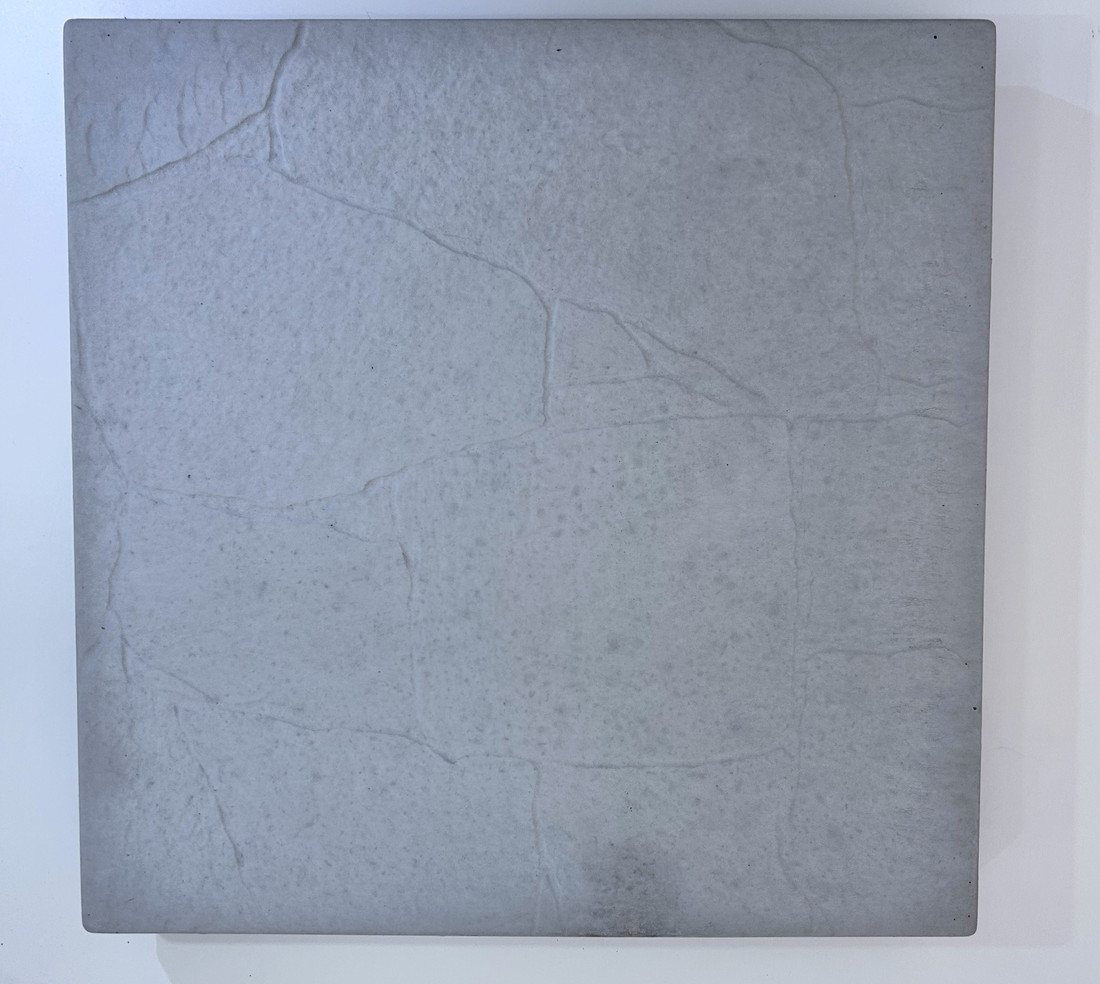 Grey slate texture precast concrete patio slab by Rocky Mountain Concrete